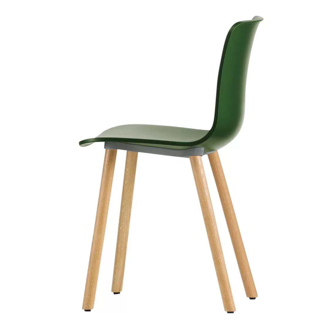 Vitra - Hal Wood Stuhl - efeu grün/Gestell Eiche natur günstig online kaufen