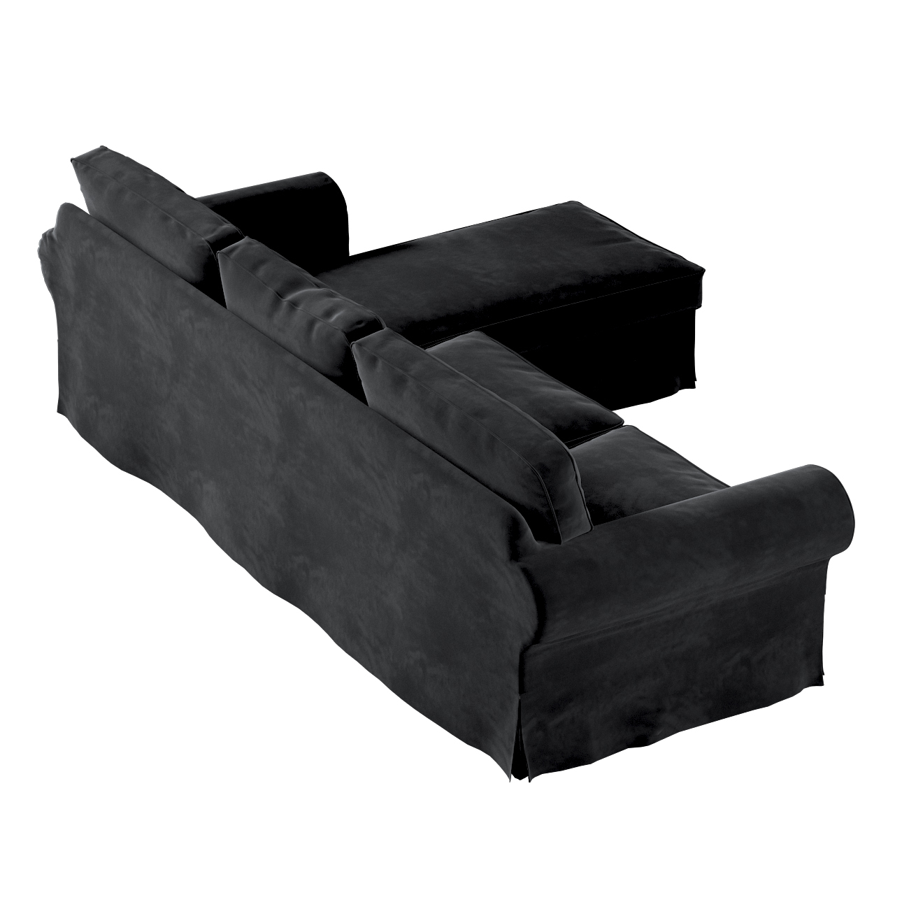 Bezug für Ektorp 2-Sitzer Sofa mit Recamiere, schwarz, Ektorp 2-Sitzer Sofa günstig online kaufen