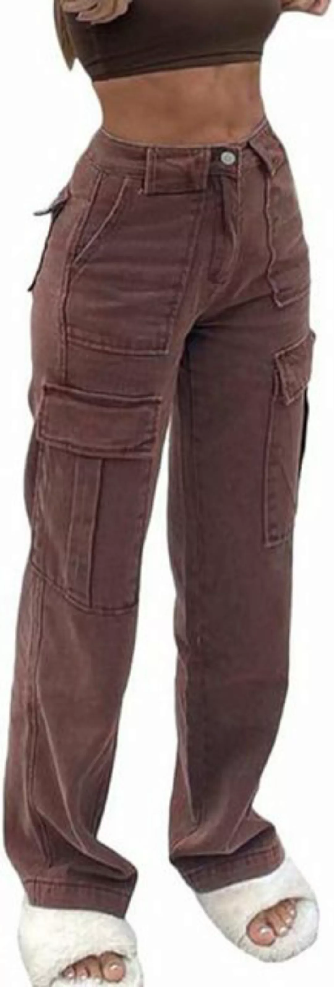 KIKI High-waist-Jeans Damenhose mit weitem Bein und hoher Taille, lockerer günstig online kaufen