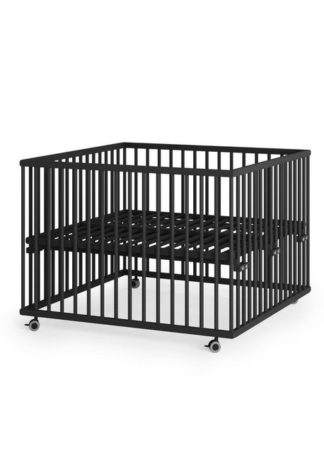 Sämann Babybett Laufgitter 100x100 cm Lattenrost Schlupfsprossen Black Prem günstig online kaufen