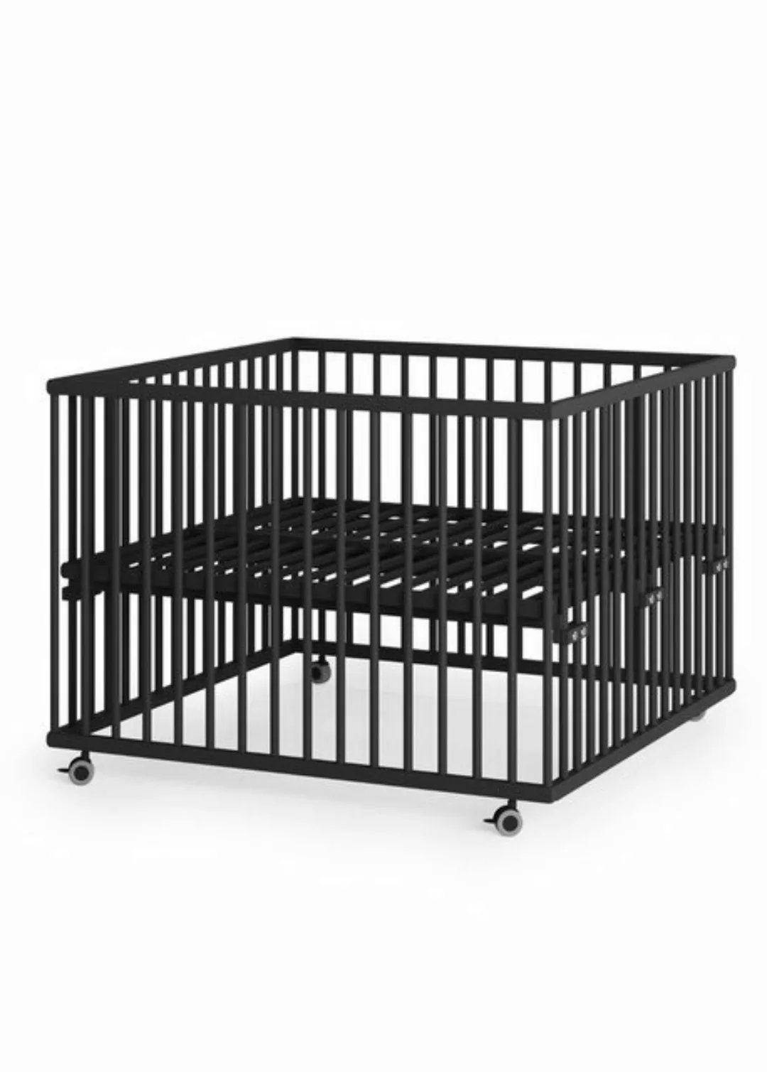 Sämann Babybett Laufgitter 100x100 cm mit Lattenrost Black Edition Premium günstig online kaufen