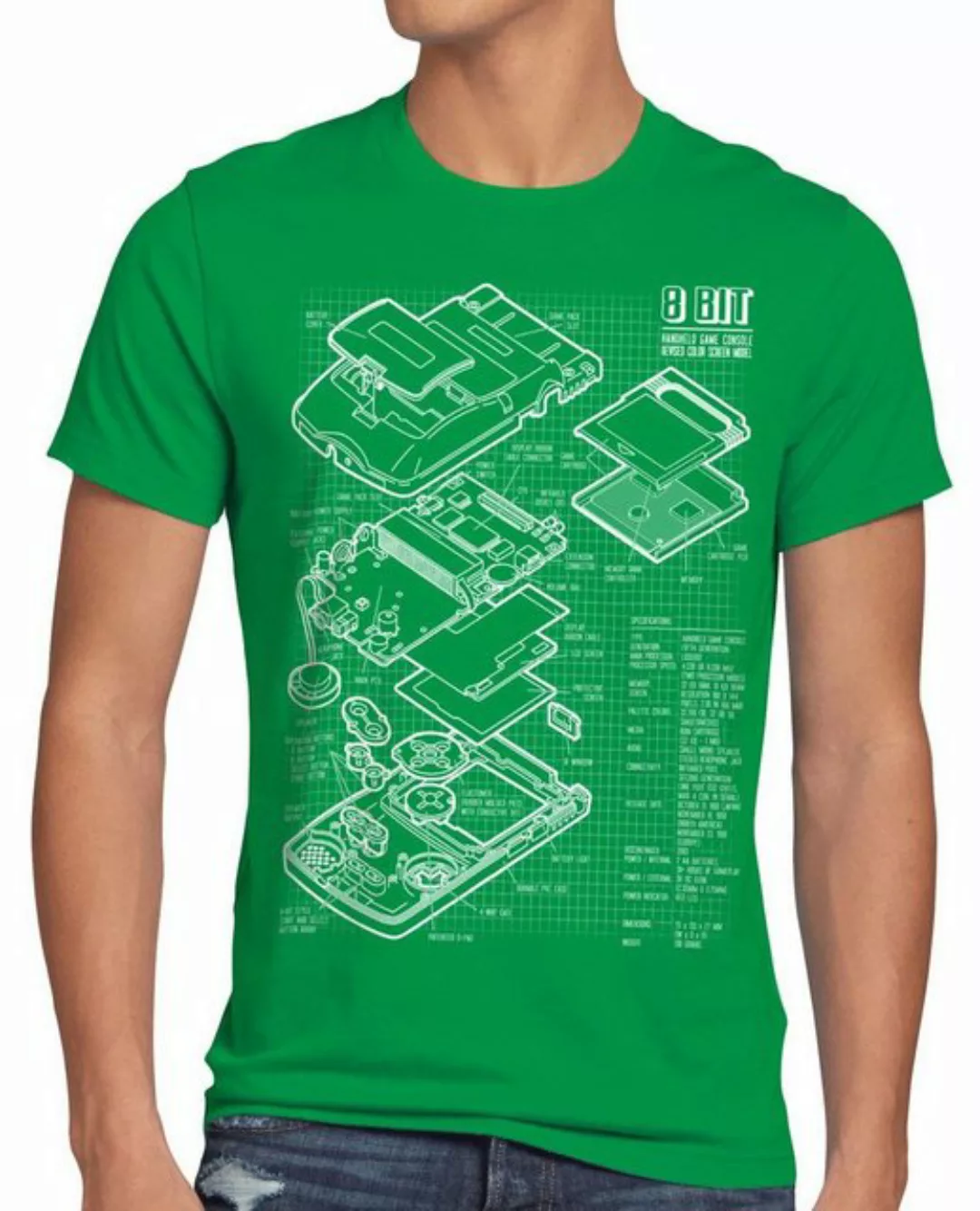 style3 T-Shirt Game Boy Blaupause retro gamer classic nintendo handheld 8-B günstig online kaufen