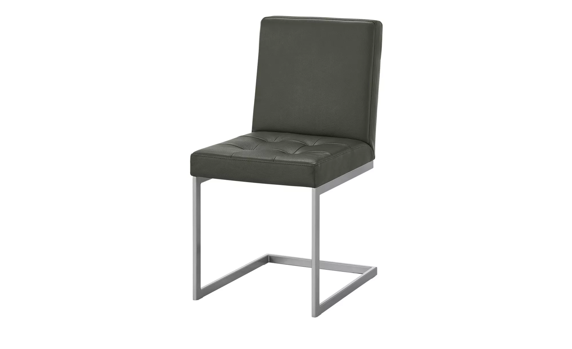 Schwingstuhl Leder - grau - 45 cm - 91 cm - 58 cm - Stühle > Esszimmerstühl günstig online kaufen