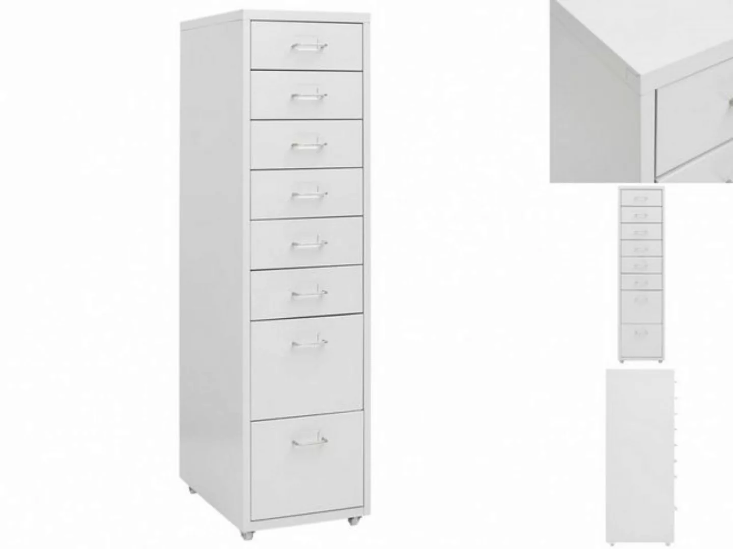 vidaXL Aktenschrank Aktenschrank mit Rollen Grau 28x41x109 cm Metall günstig online kaufen