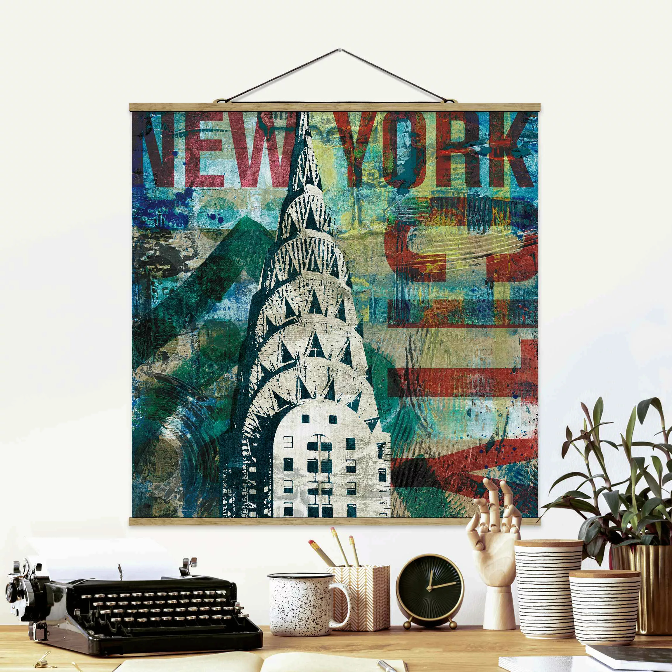 Stoffbild mit Posterleisten NY Graffiti II günstig online kaufen