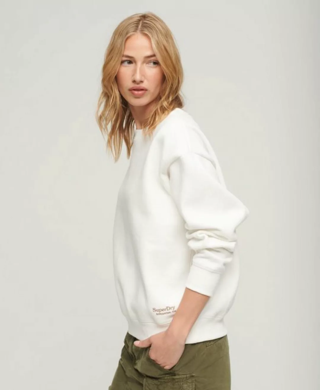 Superdry Sweater ESSENTIAL LOGO SWEATSHIRT UB Off White günstig online kaufen