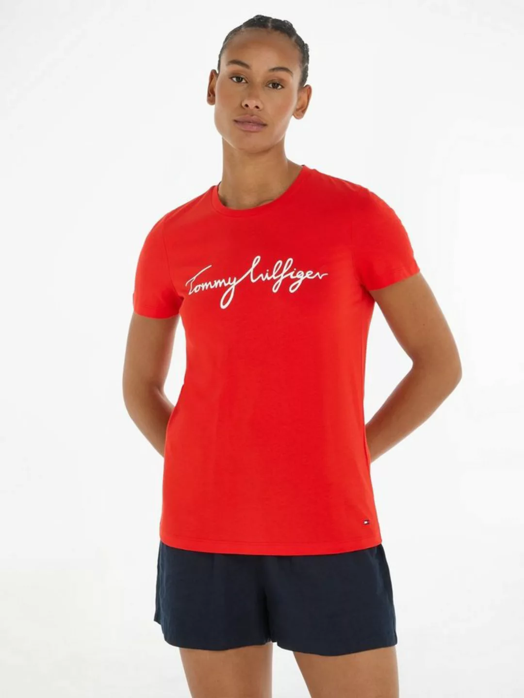 Tommy Hilfiger T-Shirt REG C-NK SIGNATURE TEE SS mit Logoschriftzug günstig online kaufen