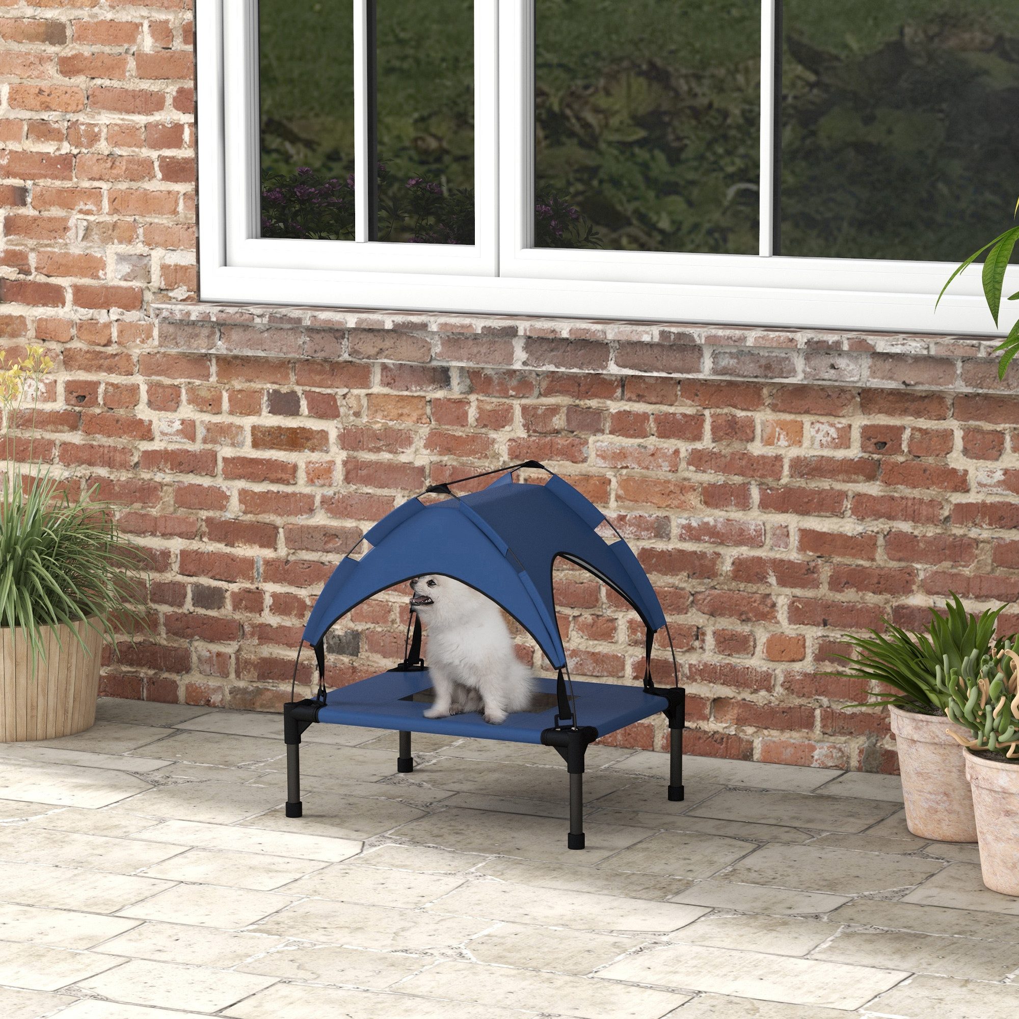 PawHut Tierbett mit Baldachin, Outdoor Hundeliege günstig online kaufen
