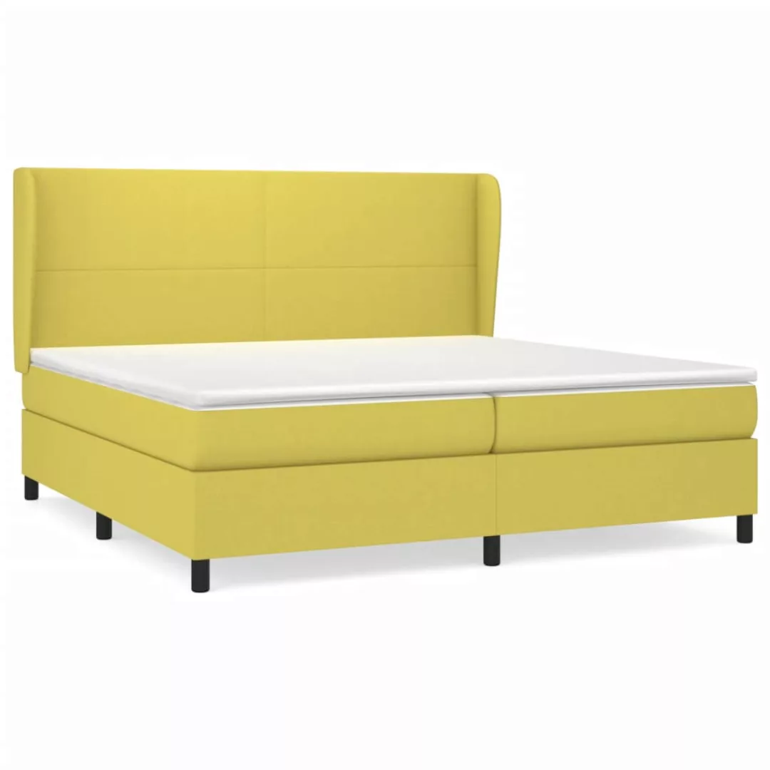 Vidaxl Boxspringbett Mit Matratze Grün 200x200 Cm Stoff günstig online kaufen