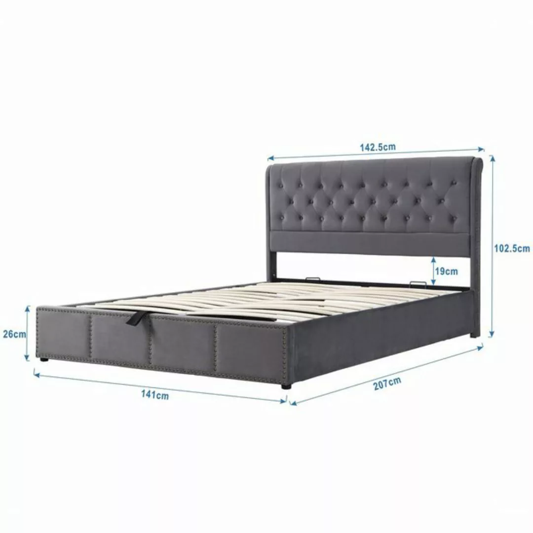 Odikalo Stauraumbett Polsterbett Lattenrost Polsterbank 140/180x200cm, Samt günstig online kaufen