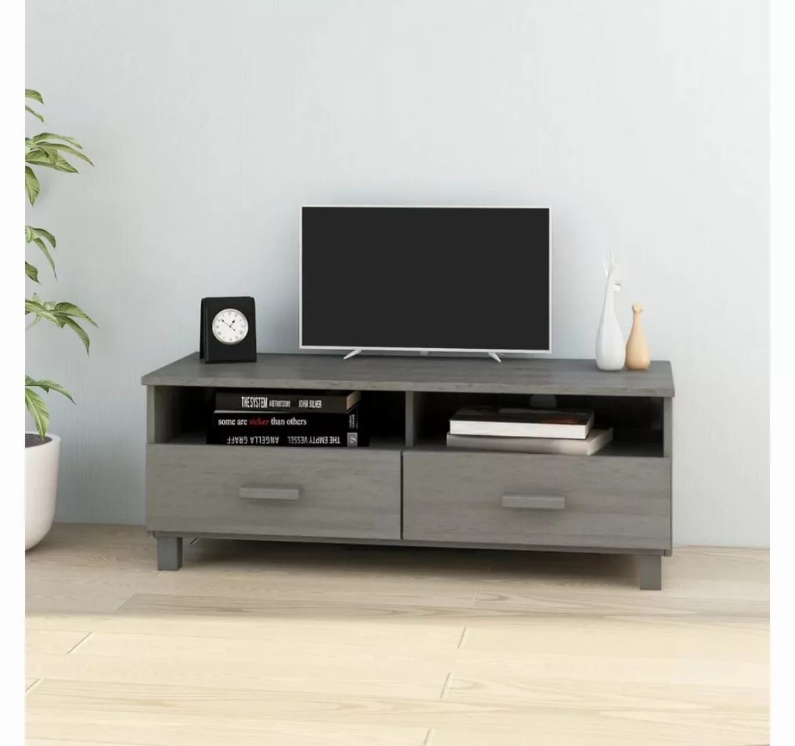 vidaXL TV-Schrank TV-Schrank Hellgrau 106x40x40 cm Massivholz Kiefer Lowboa günstig online kaufen