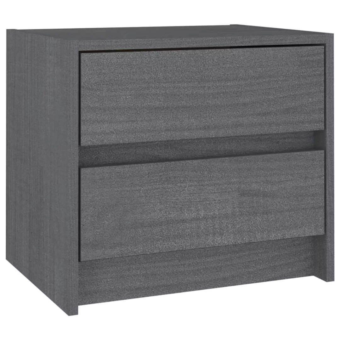 Nachttisch Grau 40x30,5x35,5 Cm Massivholz Kiefer günstig online kaufen