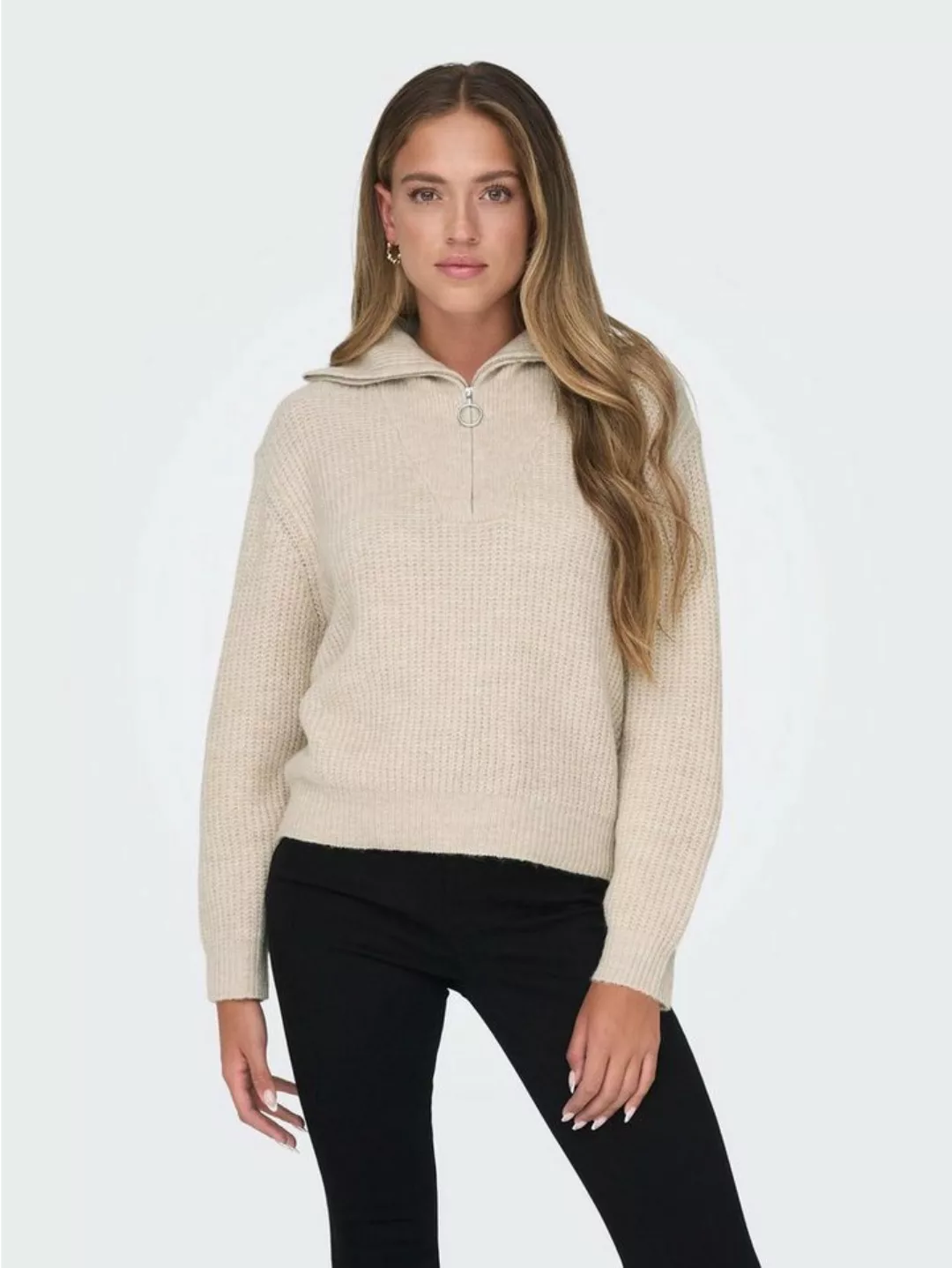 ONLY Strickpullover Half Zip Strickpullover Stehkragen Troyer ONLBAKER 4541 günstig online kaufen