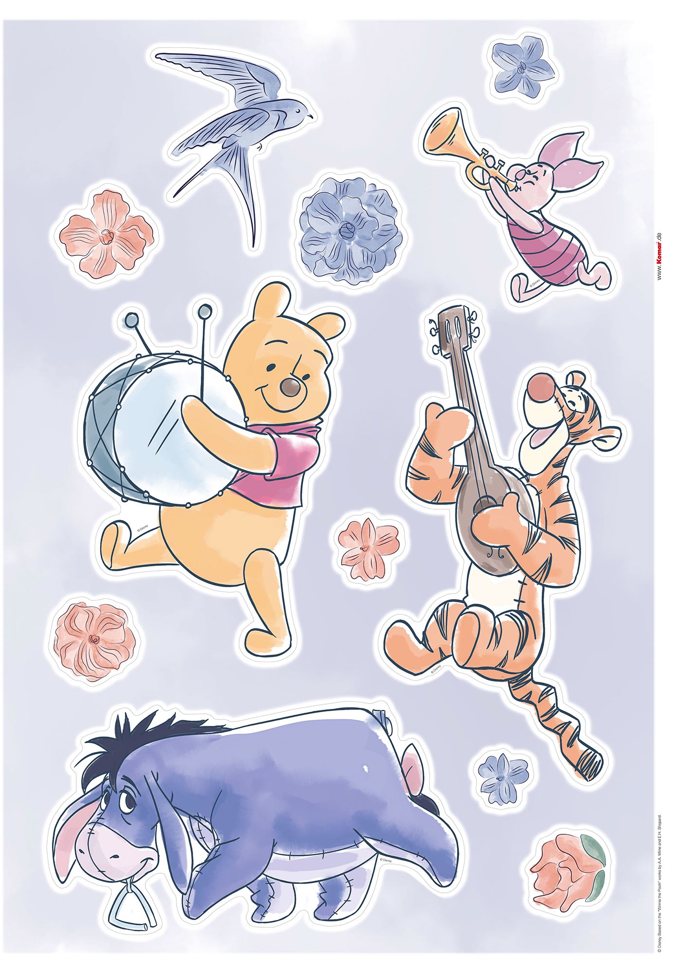 Komar Wandtattoo Winnie the Pooh Flowers & Music Winnie Pooh Winnie the Poo günstig online kaufen