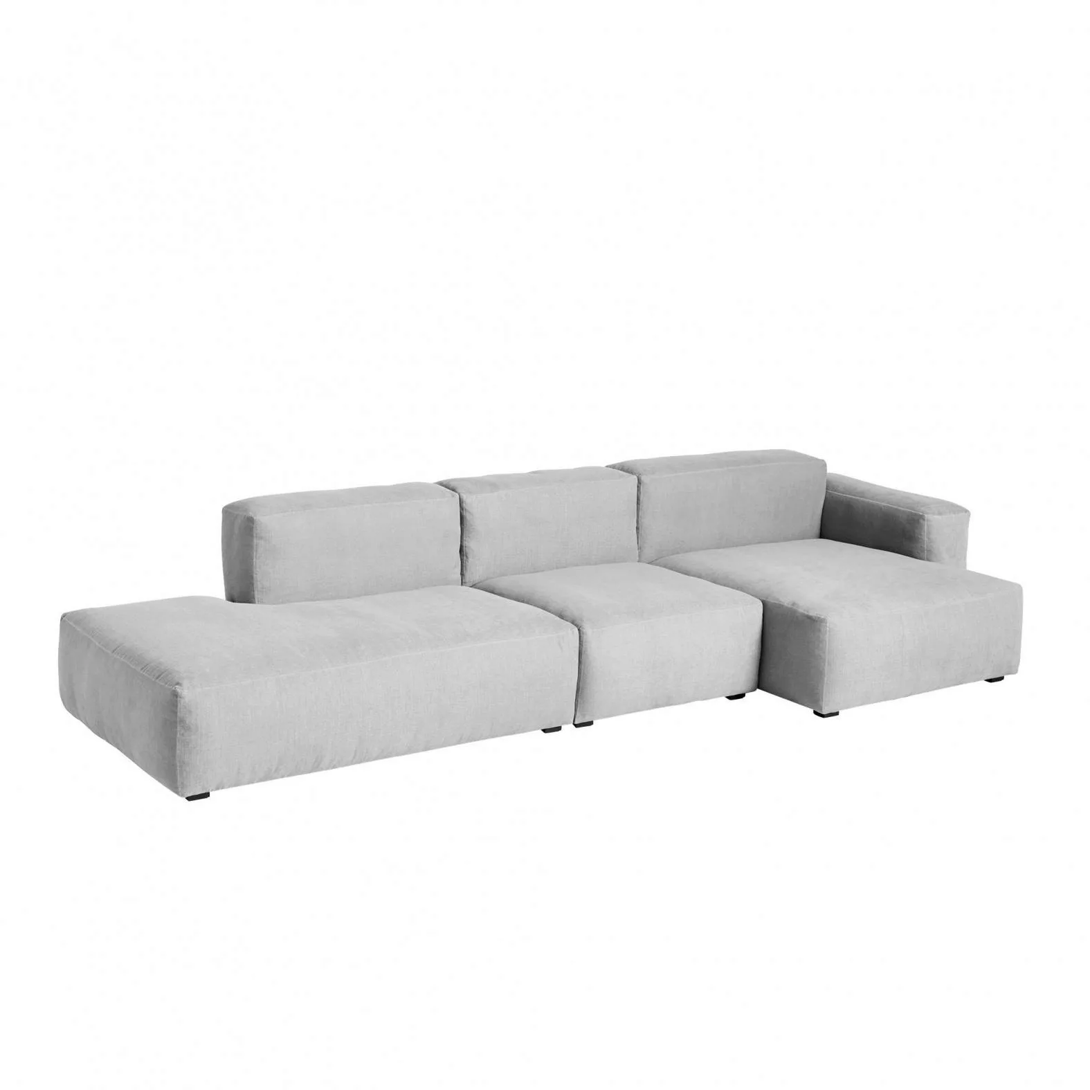 HAY - Mags Soft 3-Sitzer Sofa Armlehne niedrig - hellgrau/Naht dunkelgrau/S günstig online kaufen