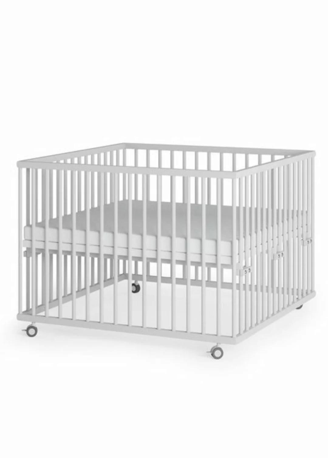 Sämann Babybett Laufgitter 100x100 cm Matratze SleepPlus weiß Premium Kolle günstig online kaufen