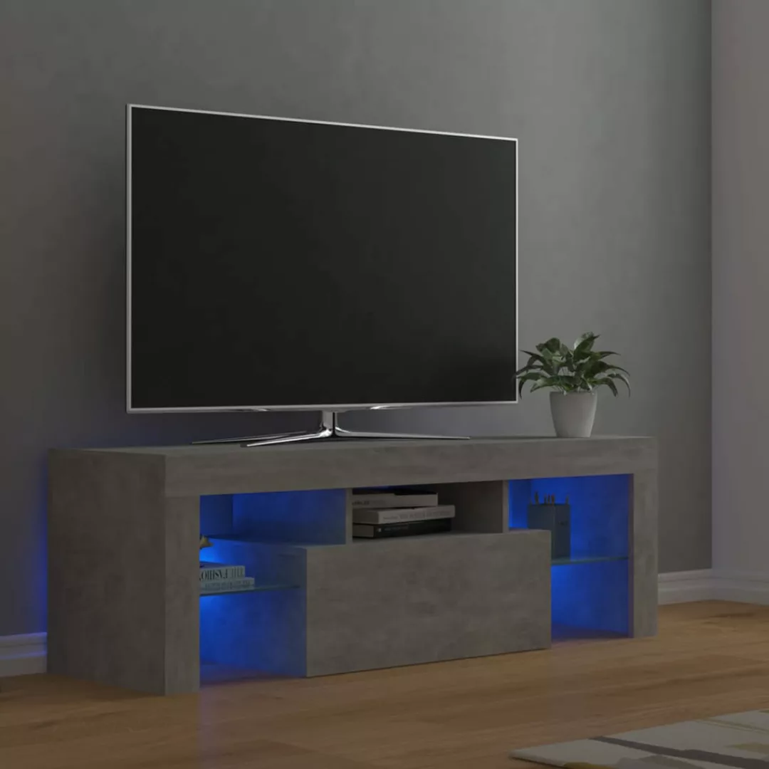 vidaXL TV-Schrank TV-Schrank mit LED-Leuchten Betongrau 120x35x40 cm Lowboa günstig online kaufen