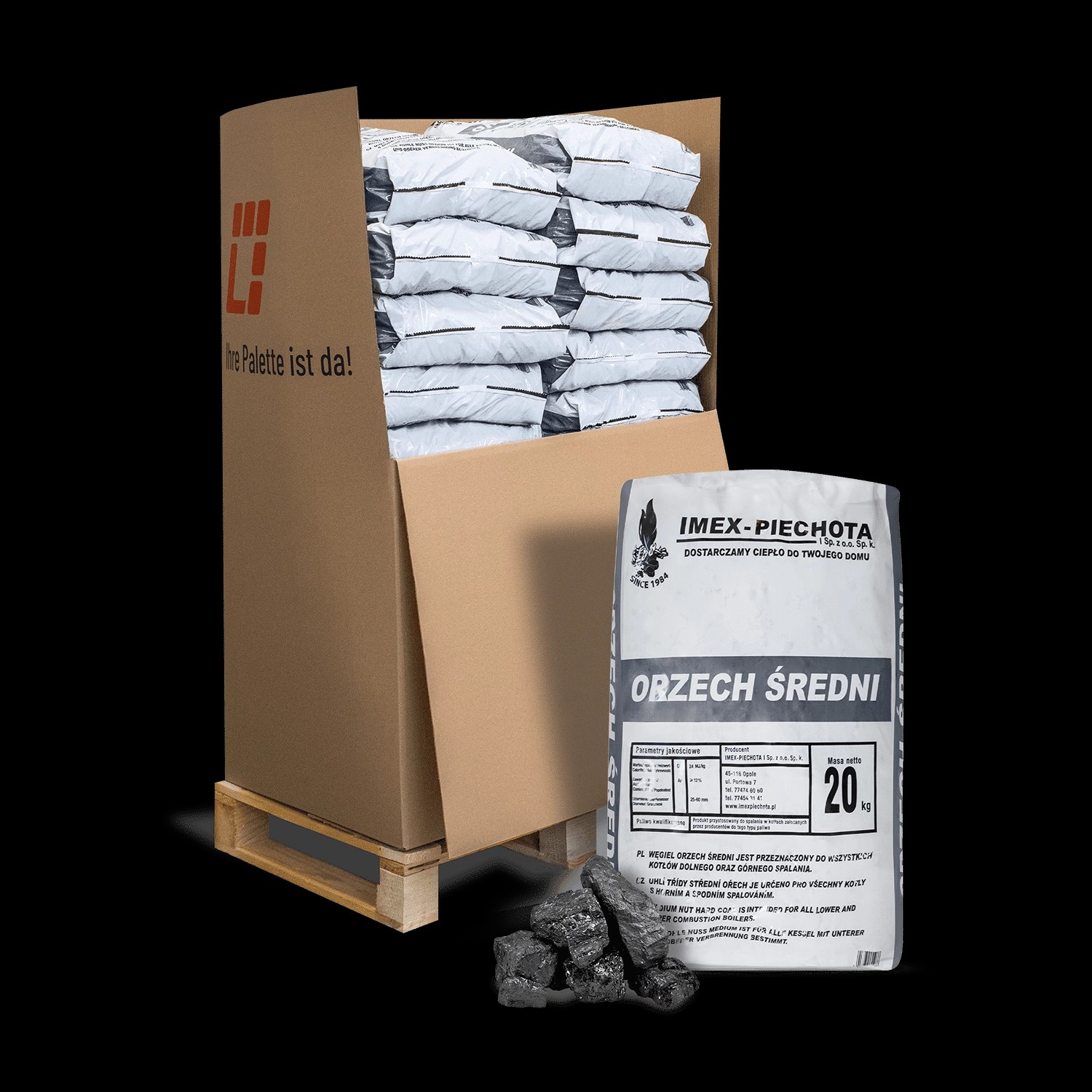 Anmag Steinkohle 25 - 60 Mm 20kg x 15 Sack 300kg Palette günstig online kaufen