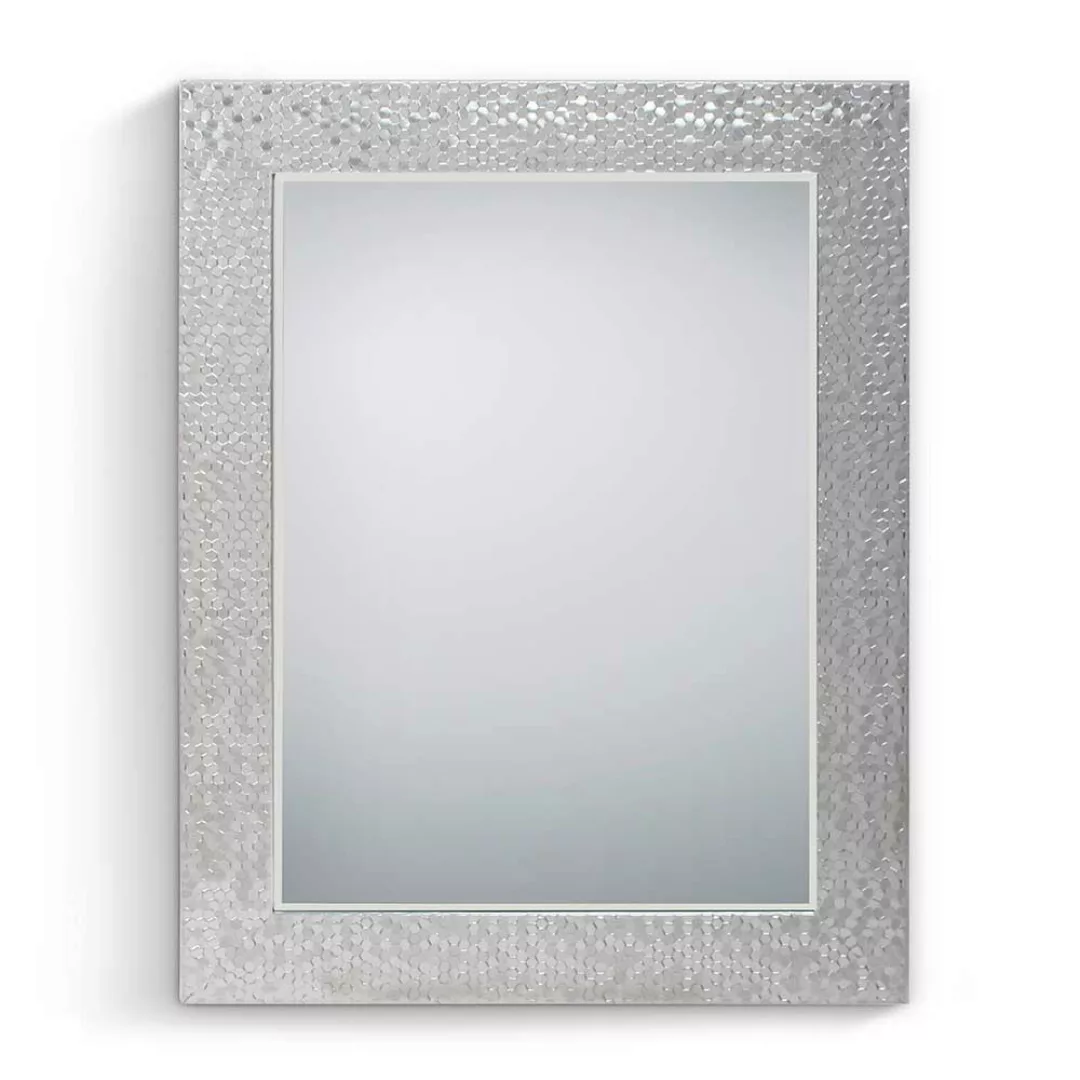 Silberner Wandspiegel mit Kunststoffrahmen rechteckige Form günstig online kaufen