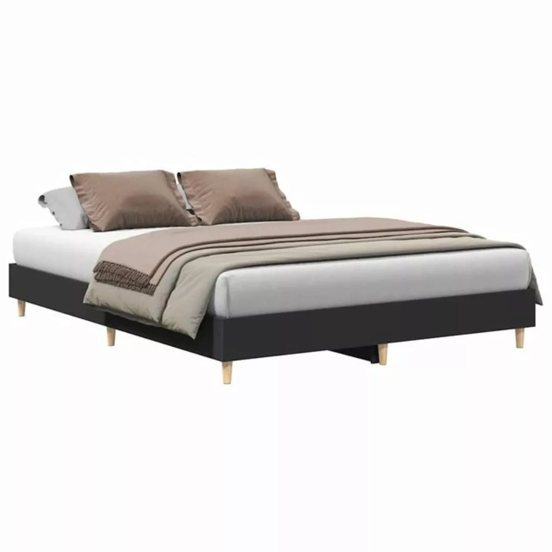 vidaXL Bett Bettgestell ohne Matratze Schwarz 140x200 cm Holzwerkstoff günstig online kaufen