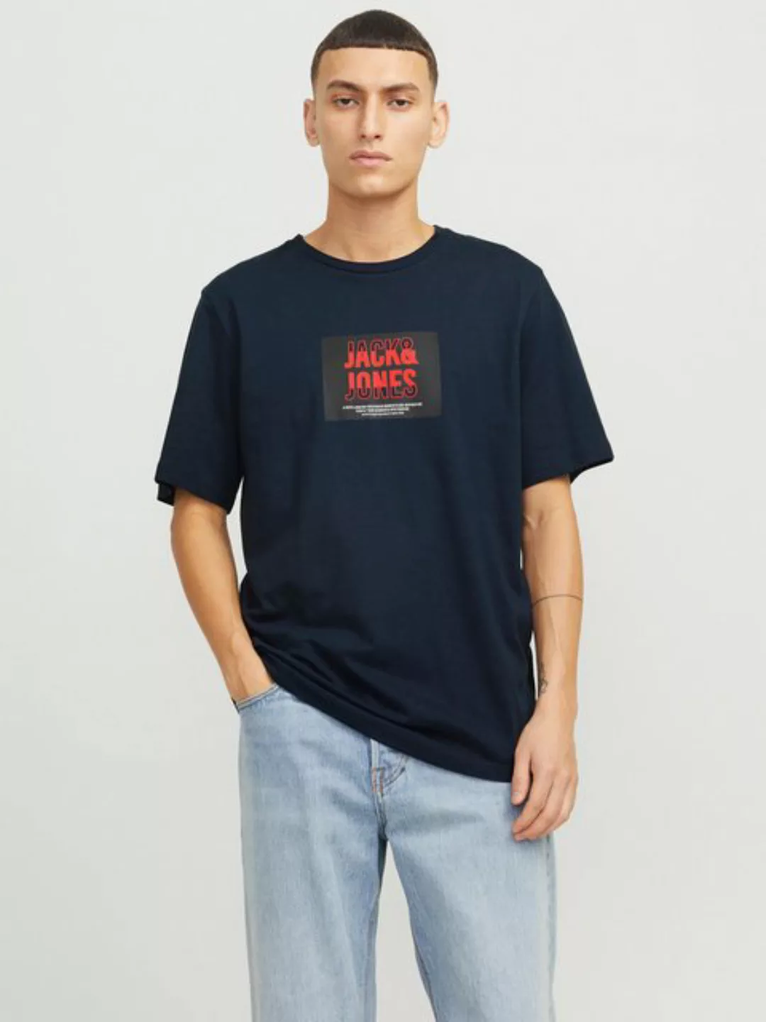 Jack & Jones Print-Shirt "JJHUDSON TEE SS CREW NECK" günstig online kaufen