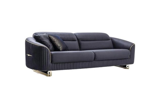 JVmoebel 3-Sitzer Sofa 3 Sitzer Polstersofa Blau Textil Sitz Design Couch M günstig online kaufen