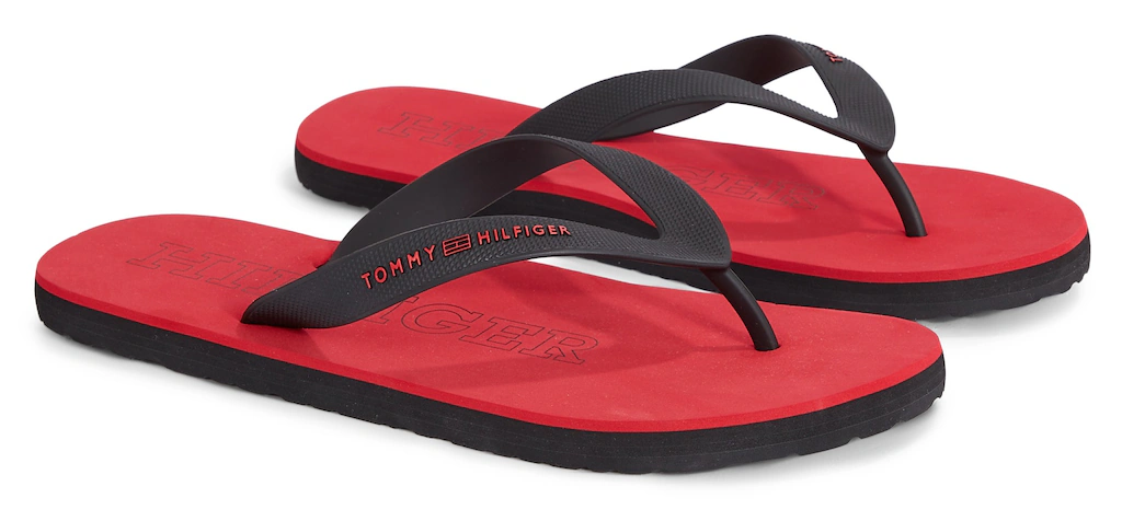 Tommy Hilfiger Zehentrenner "RUBBER HILFIGER BEACH SANDAL", Sommerschuh, Sc günstig online kaufen