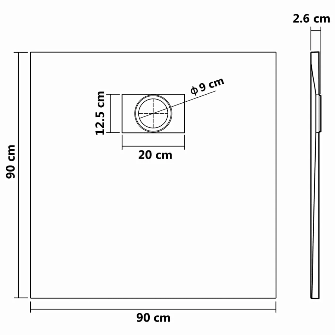 Duschwanne Smc Braun 90x90 Cm günstig online kaufen