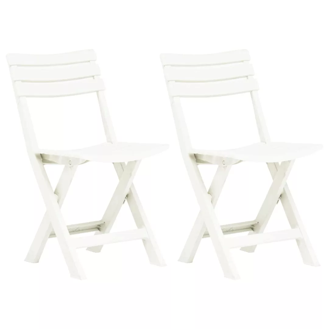 Klappbare Gartenstühle 2 Stk. Kunststoff Weiß günstig online kaufen