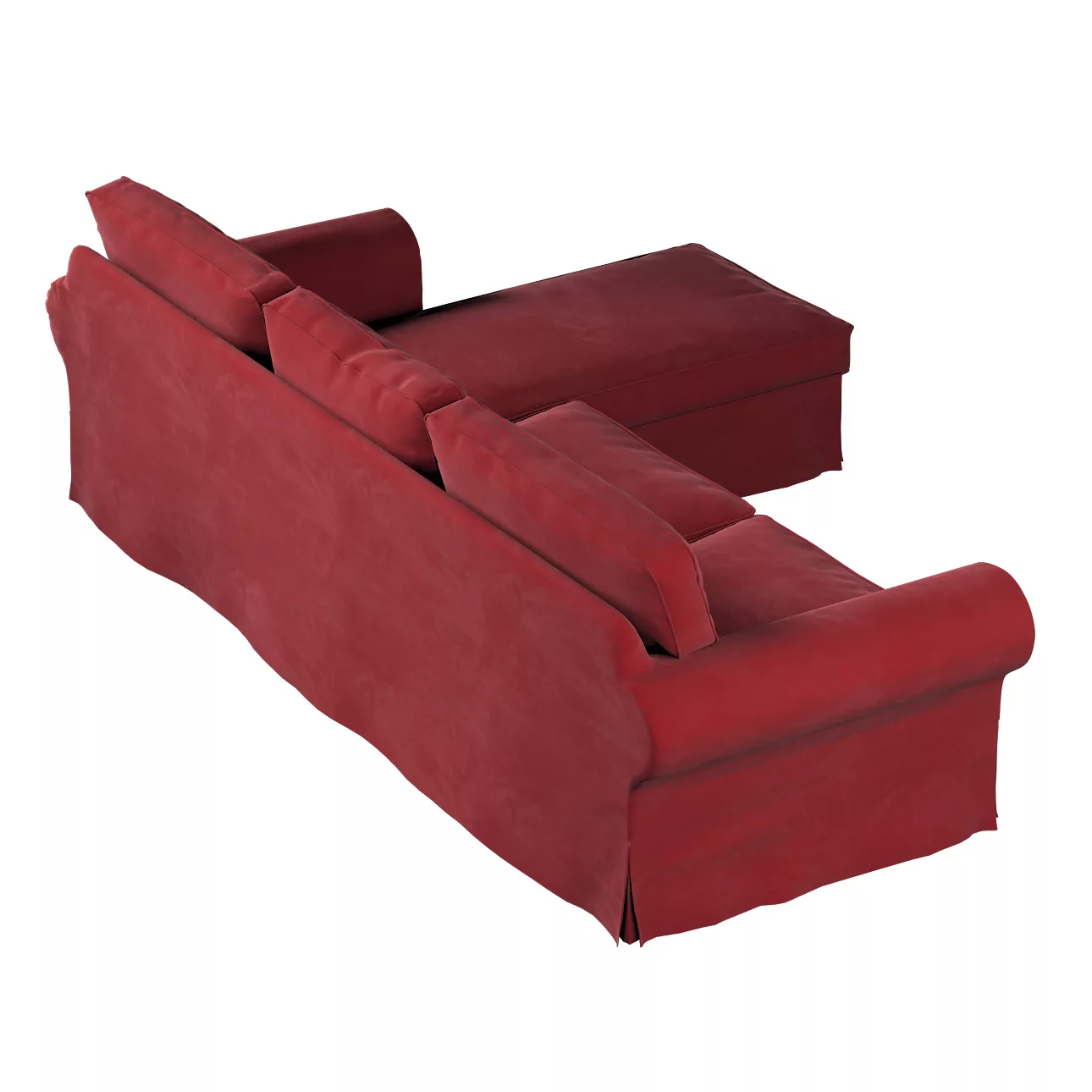 Bezug für Ektorp 2-Sitzer Sofa mit Recamiere, rot, Ektorp 2-Sitzer Sofabezu günstig online kaufen