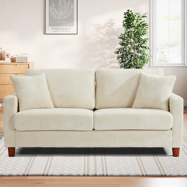 ToteBox 2-Sitzer 178CM Bequeme Cord Loveseat Sofa mit Federkissen für Wohnz günstig online kaufen