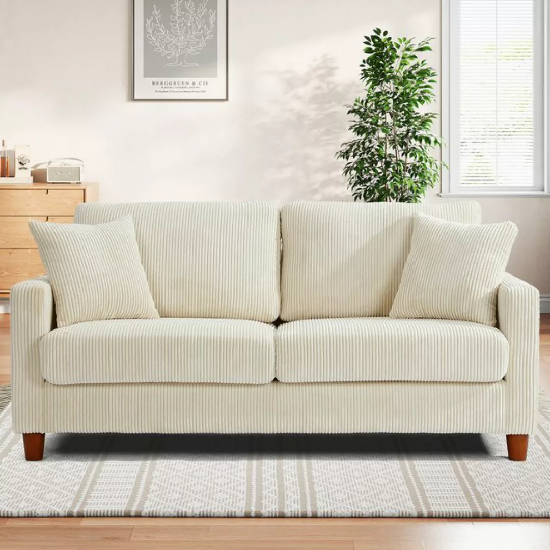 ToteBox 2-Sitzer 178CM Bequeme Cord Loveseat Sofa mit Federkissen für Wohnz günstig online kaufen