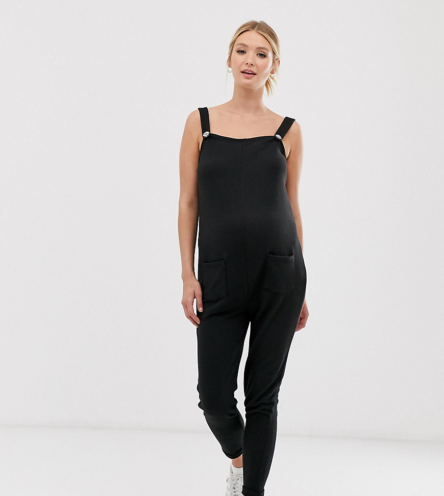 ASOS DESIGN Maternity – Exklusive Still-Latzhose mit Trägern zum Knöpfen-Sc günstig online kaufen