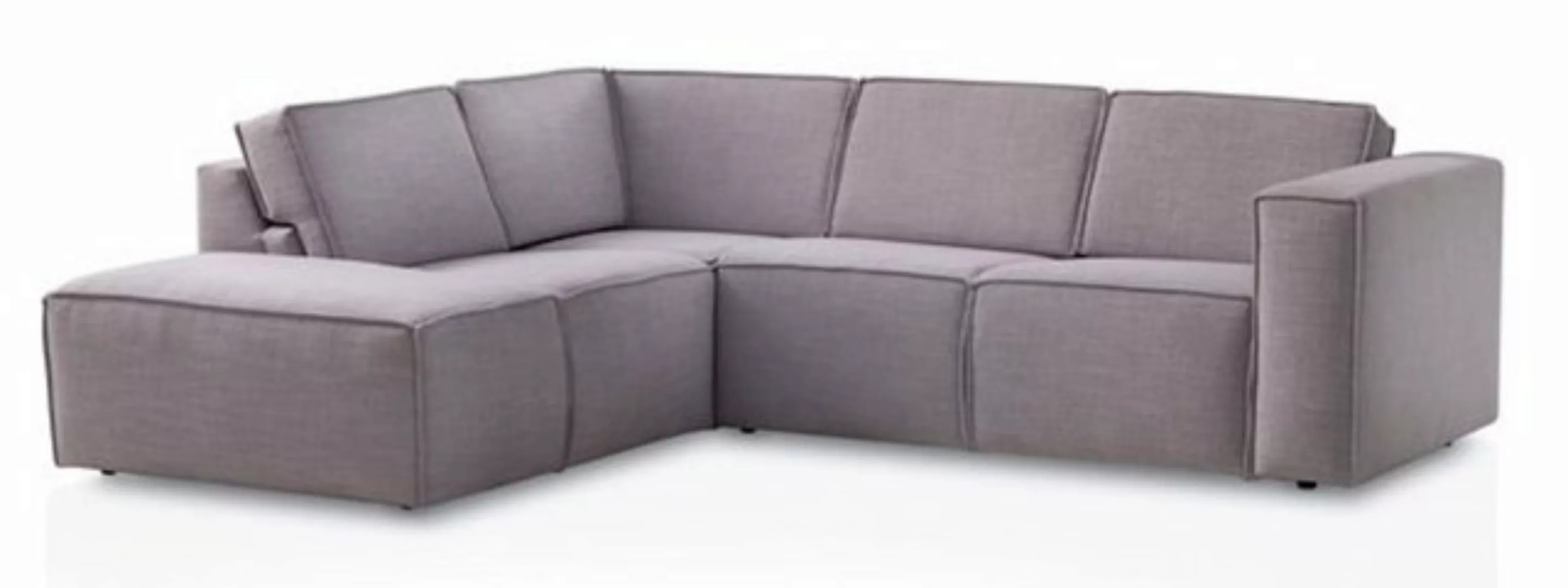 Feldmann-Wohnen Ecksofa Doha, Doha 1 Teile, 255x220x80cm hellgrau Ottomane günstig online kaufen