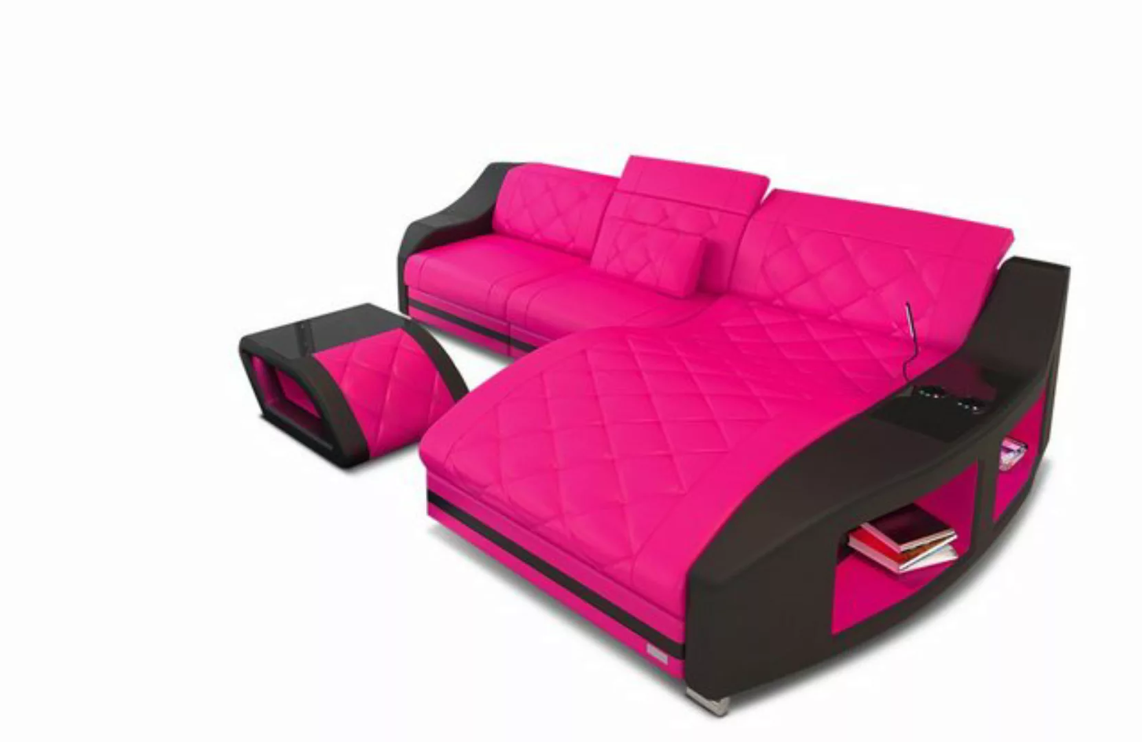 Sofa Dreams Ecksofa Leder Sofa Couch Swing L Form Ledersofa, mit LED, wahlw günstig online kaufen