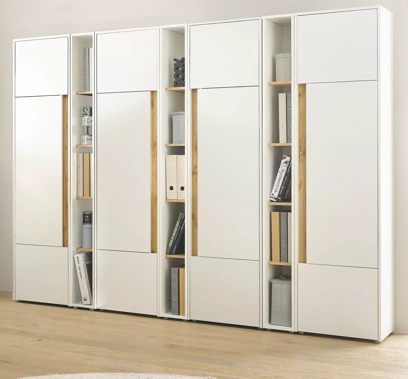 Furn.Design Aktenschrank Center (Büroschrank in weiß mit Wotan Eiche, 260 x günstig online kaufen