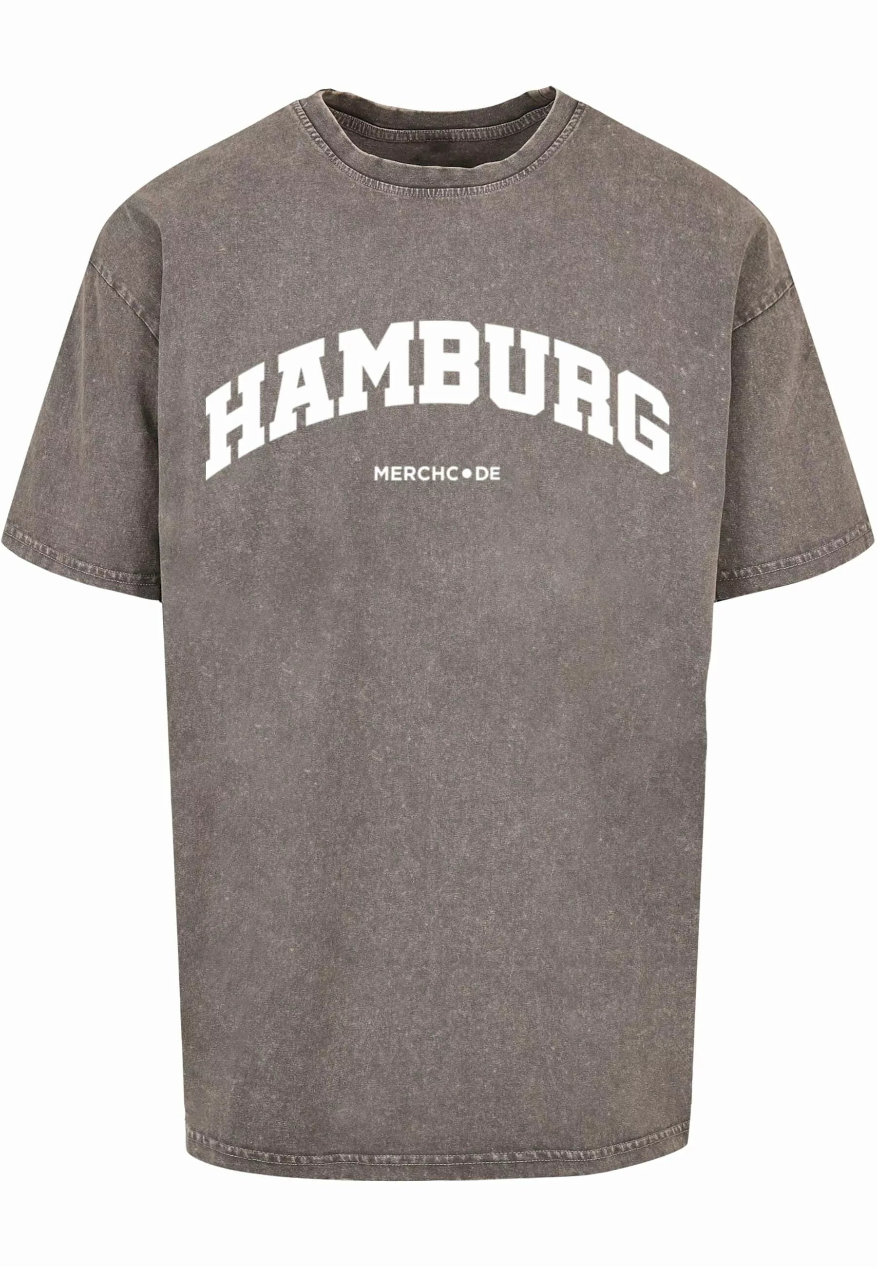 Merchcode T-Shirt "Merchcode Herren Hamburg Wording - Acid Washed Oversize günstig online kaufen