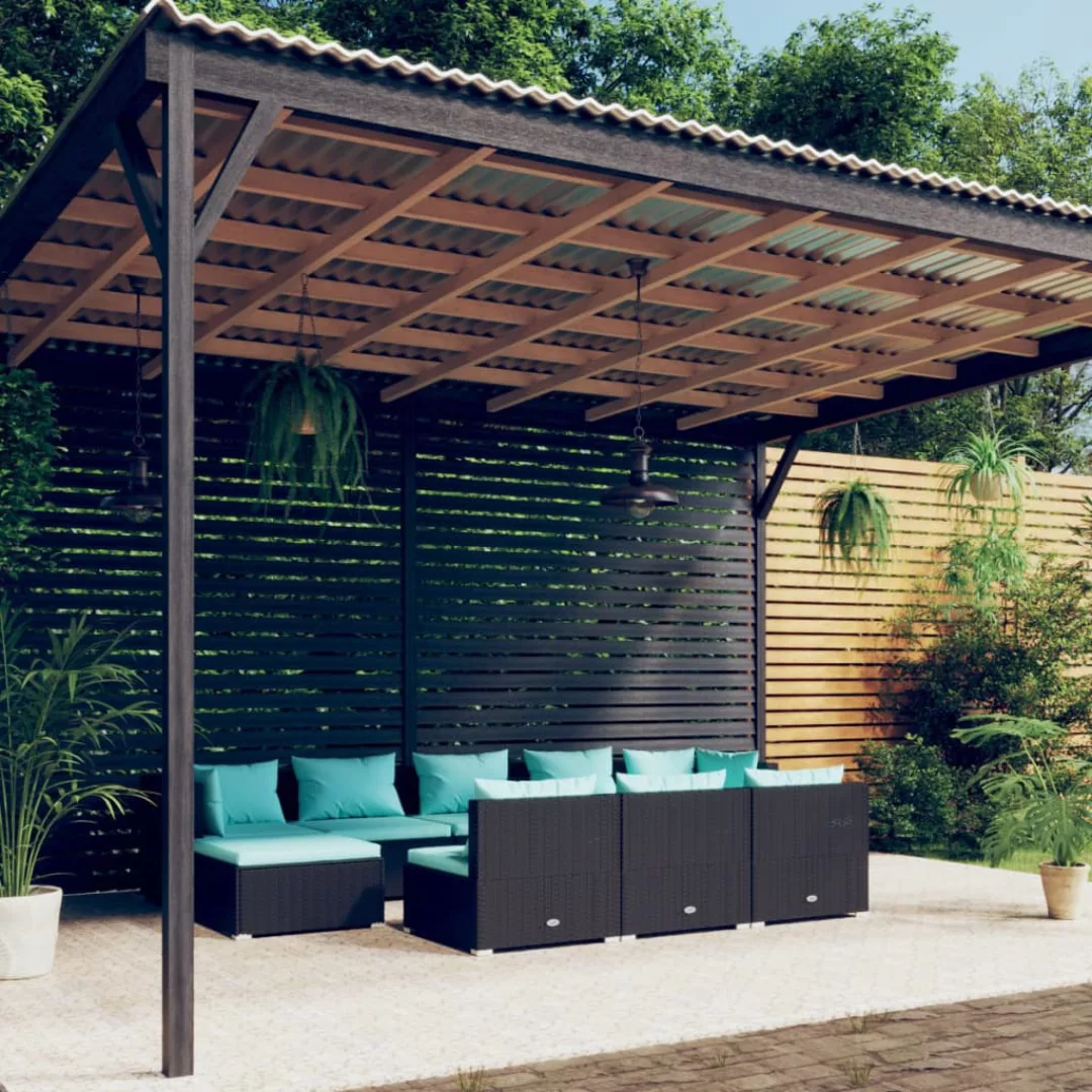 Vidaxl 10-tlg. Garten-lounge-set Mit Kissen Schwarz Poly Rattan günstig online kaufen