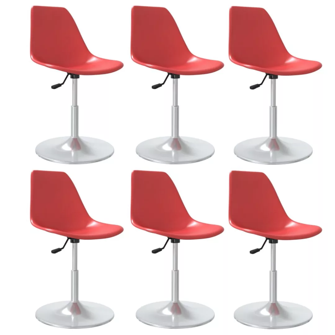 Vidaxl Esszimmerstühle 6 Stk. Drehbar Rot Pp günstig online kaufen