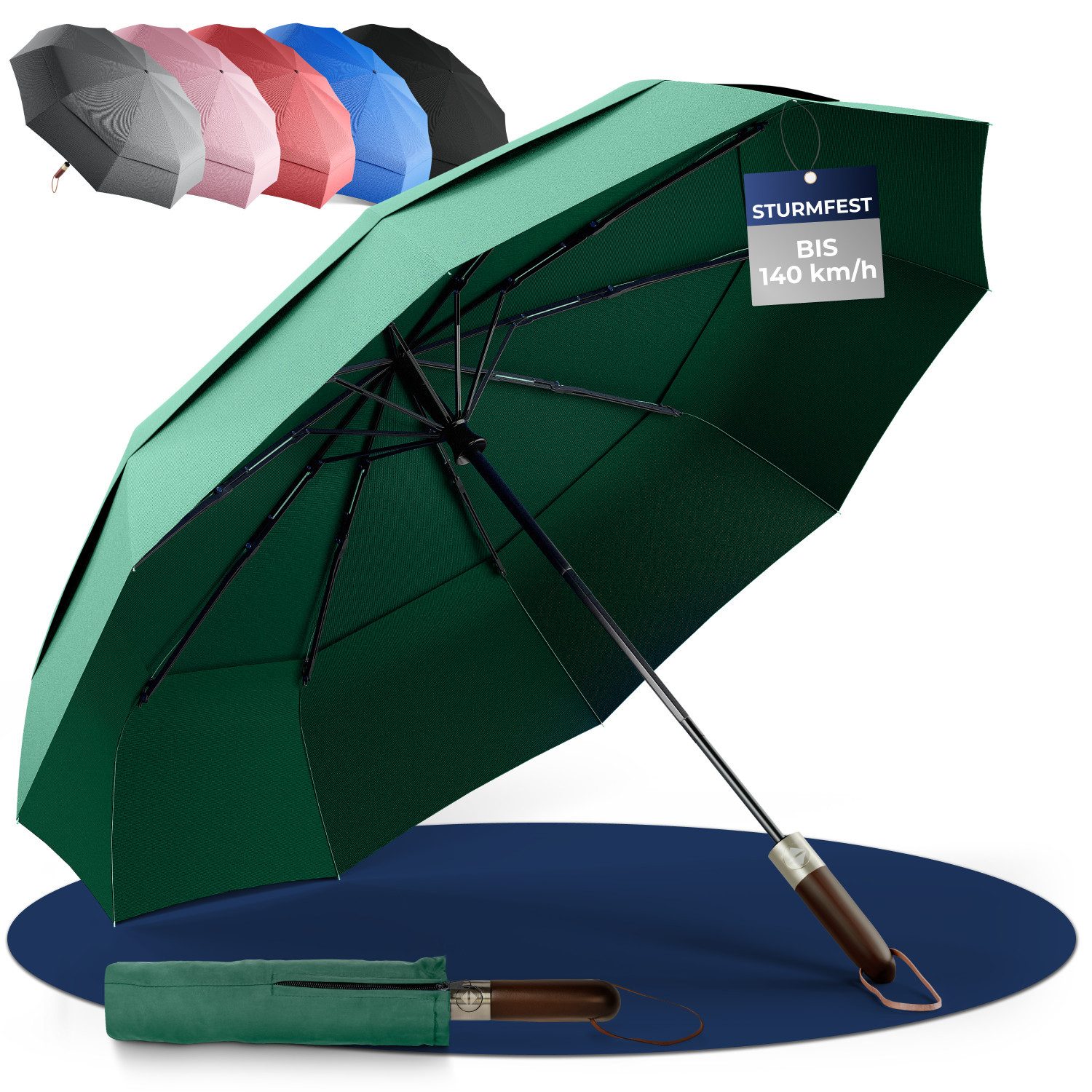 Logan & Barnes Taschenregenschirm Amsterdam, Sturmfest günstig online kaufen
