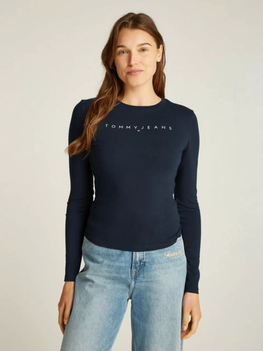 Tommy Jeans Curve Langarmshirt "TJW SLIM LINEAR TEE LS EXT", Große Größen günstig online kaufen