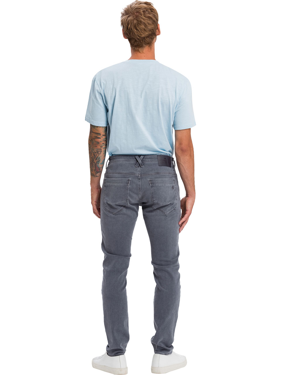 Cross Jeans Herren Jeans Jimi - Slim Tapered Fit - Grau - Light Grey günstig online kaufen