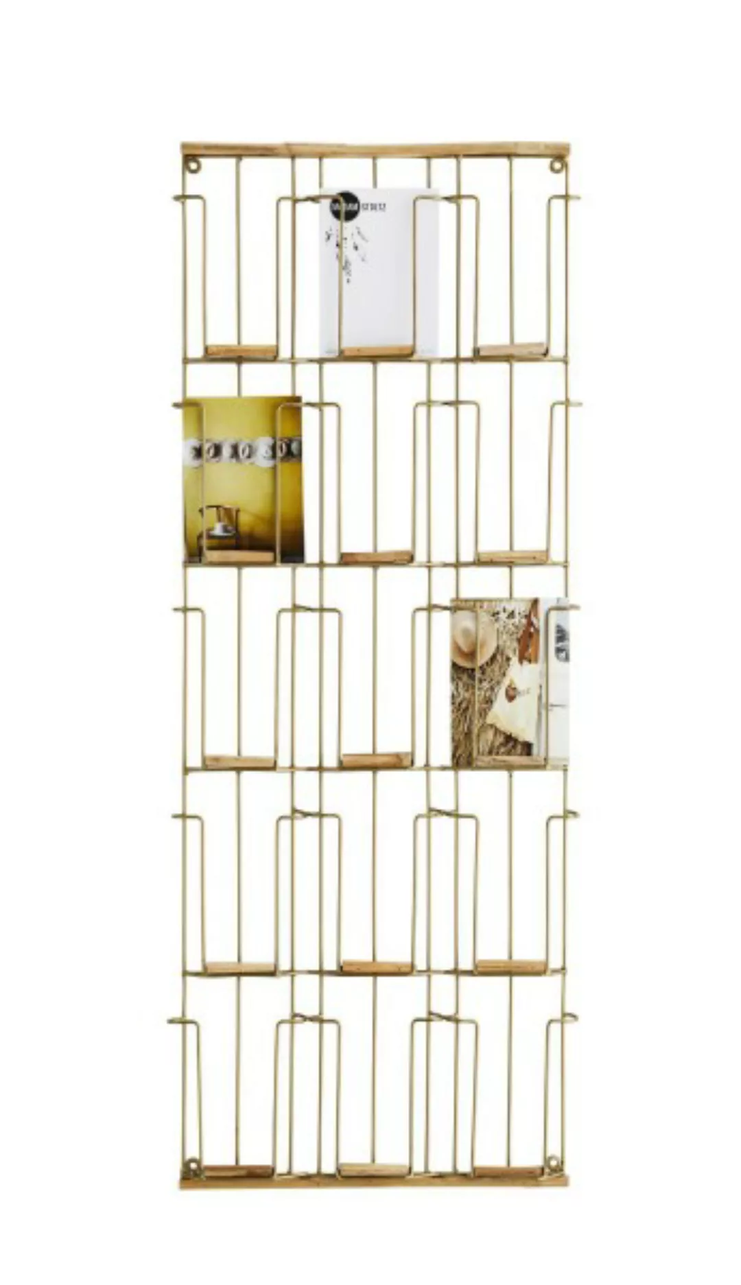 Kartenhalter Wandregal Gold/Bambus H. 93 cm B. 35 cm T.3 cm günstig online kaufen