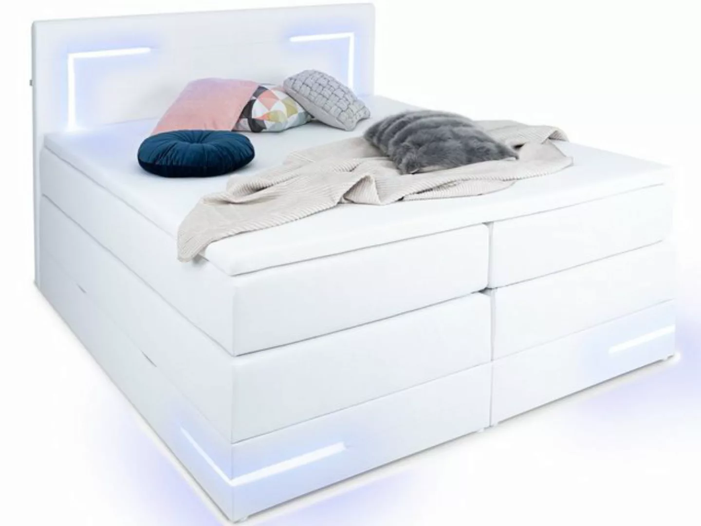 wonello Boxspringbett Lights 2.0, mit LED Beleuchtung und Topper, wahlweise günstig online kaufen