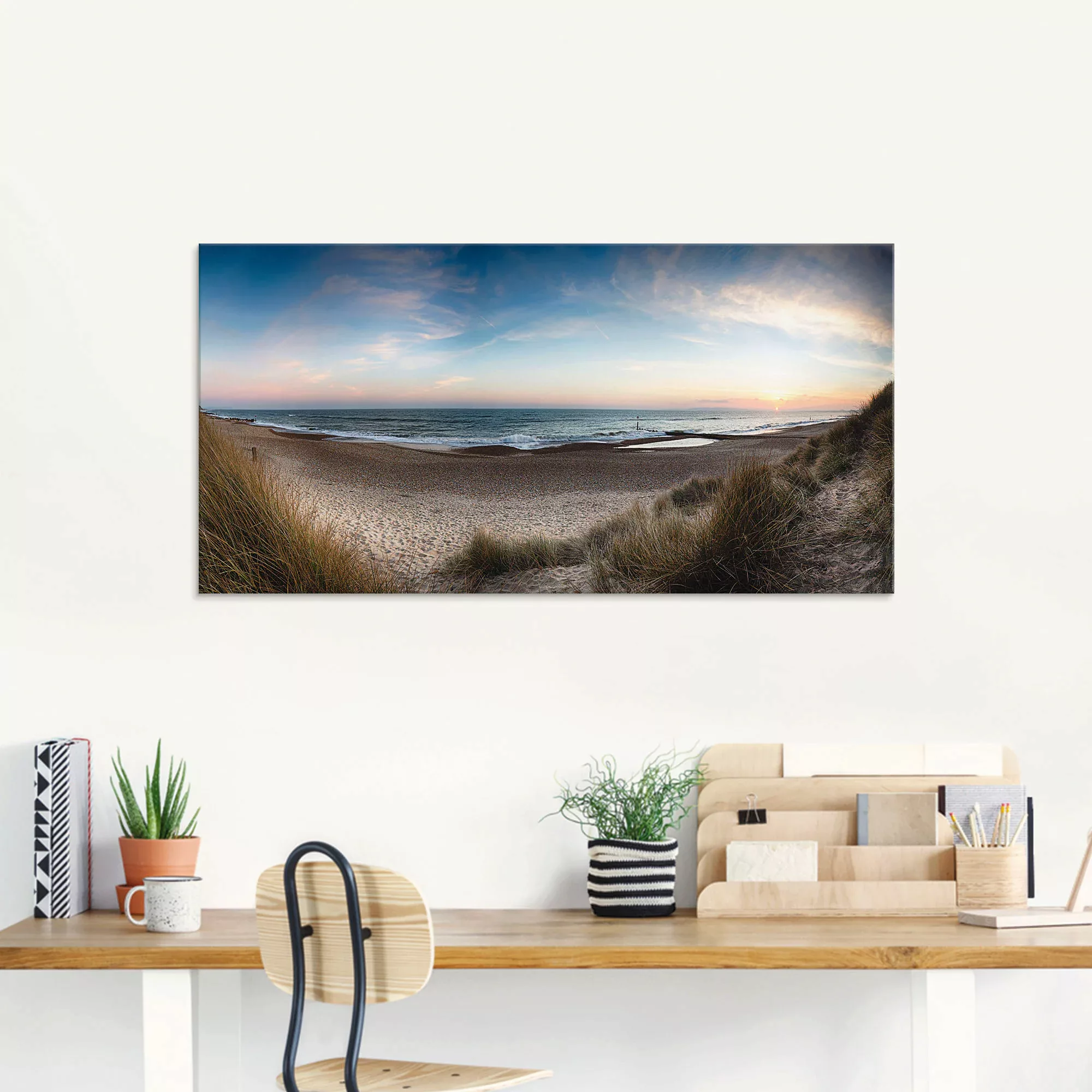 Artland Glasbild »Strand und Sanddünen am Hengistbury Head«, Küste, (3 St.) günstig online kaufen