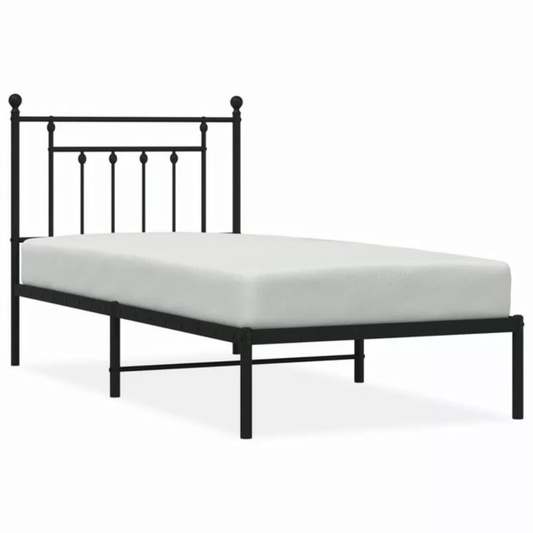 furnicato Bettgestell mit Kopfteil Metall Schwarz 90x200 cm (1-tlg) günstig online kaufen