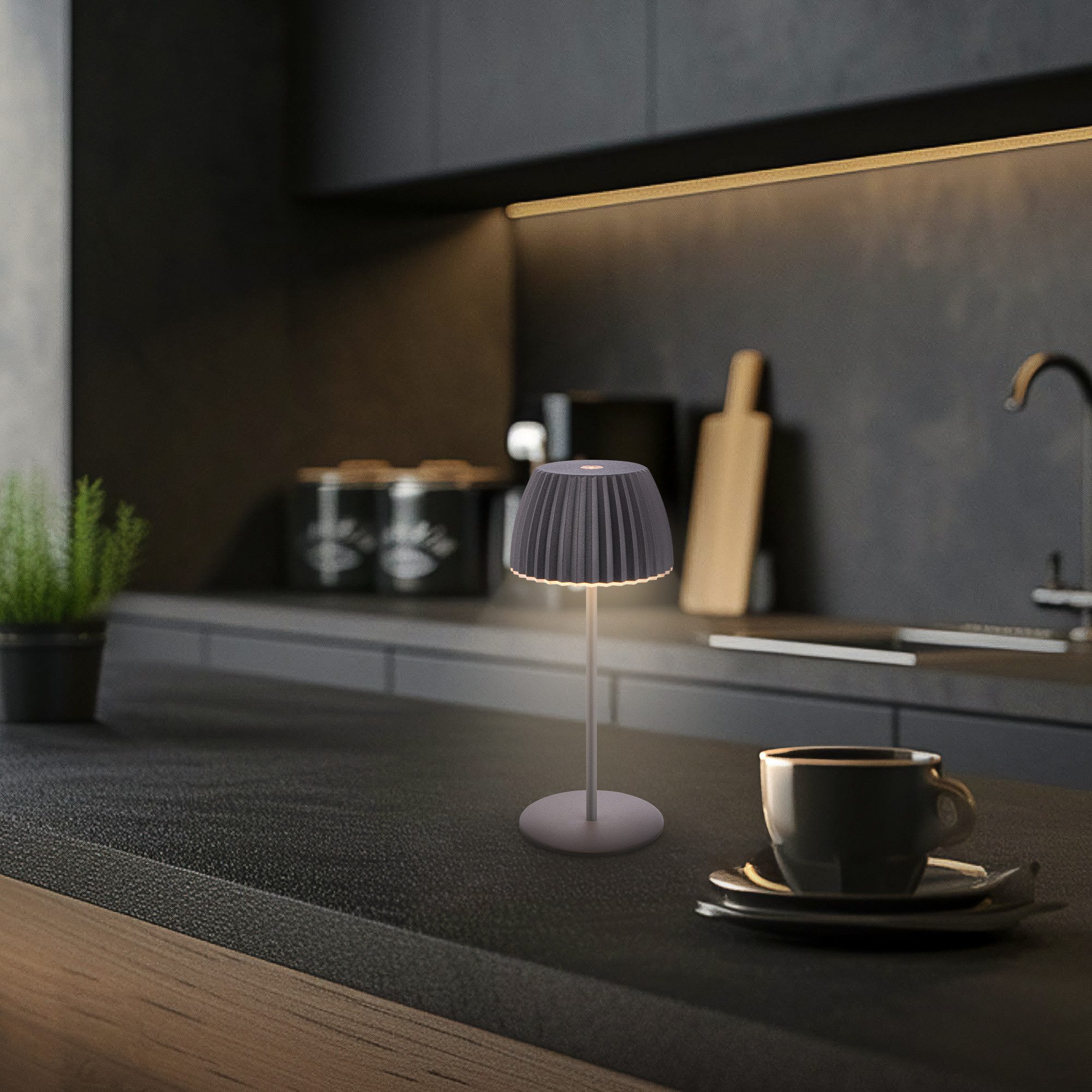 Briloner Leuchten LED Tischleuchte Riffle Tischlampe günstig online kaufen