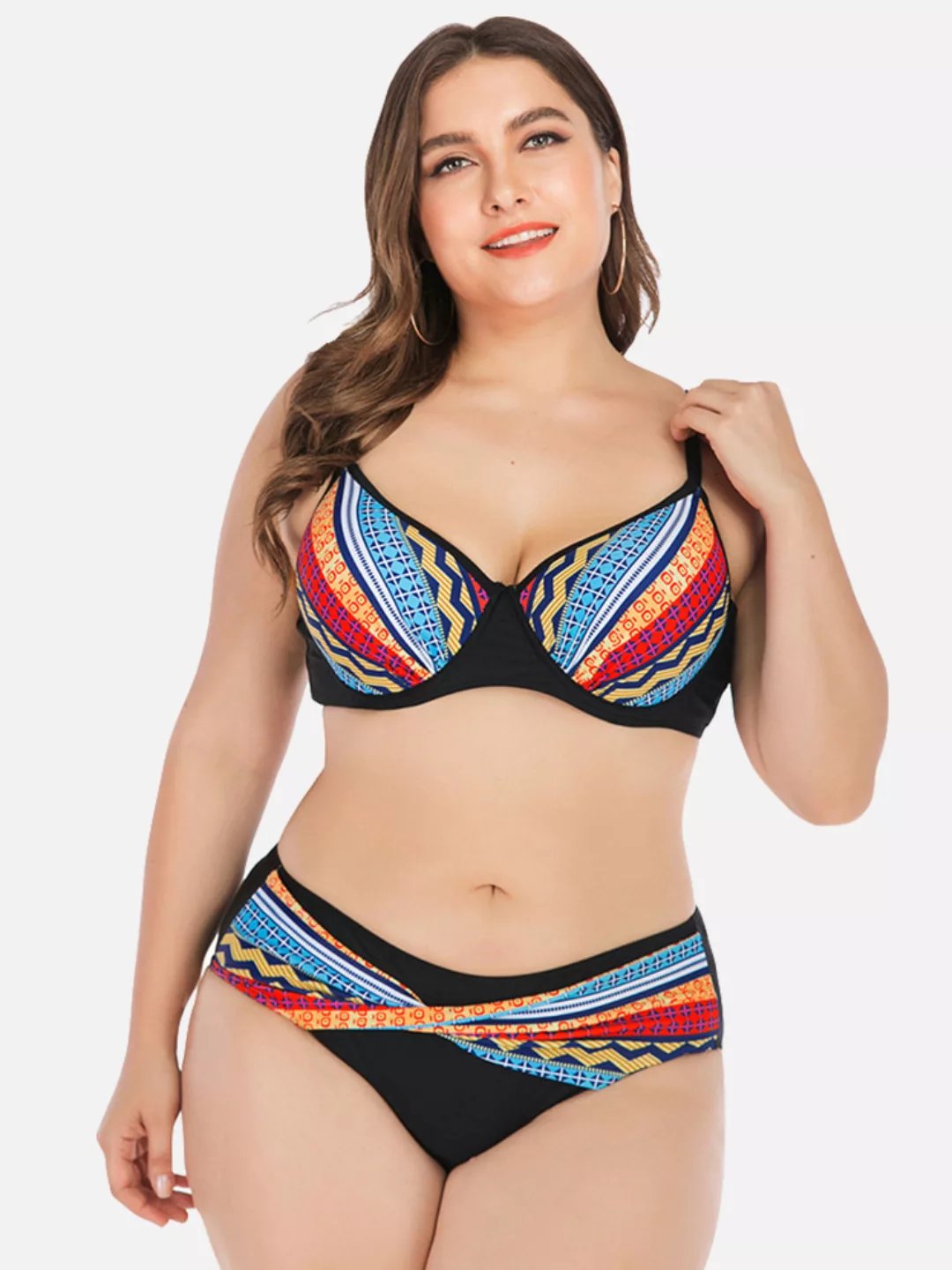 Push Up Bikinis Plus Größe Print Mehrfarbig Damen Badeanzüge Bademode günstig online kaufen