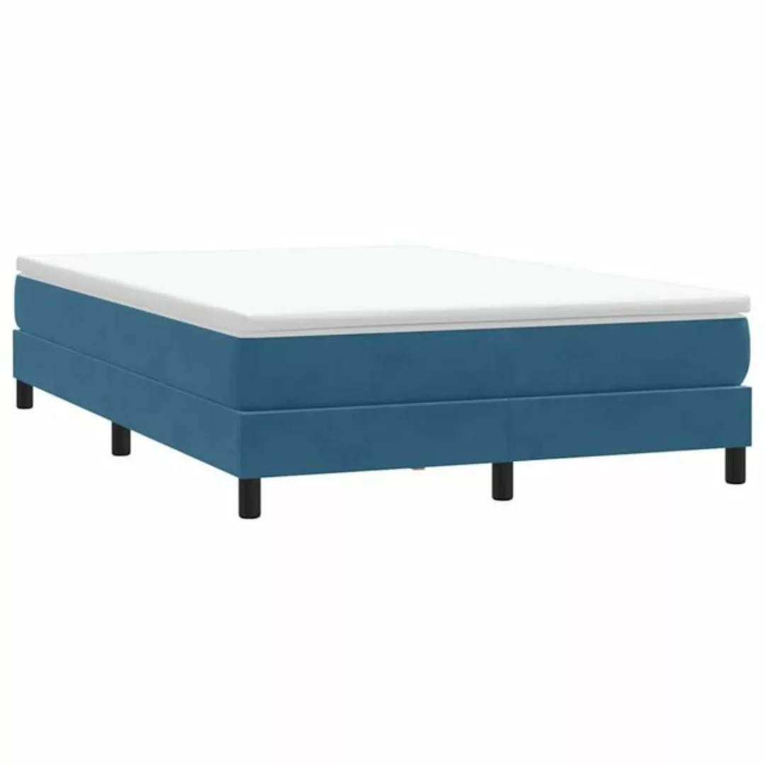 vidaXL Bett Boxspringbett ohne Matratze Dunkelblau 140x220 cm Samt günstig online kaufen