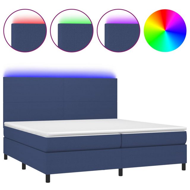 vidaXL Boxspringbett Bett Boxspringbett mit Matratze & LED Stoff (200 x 200 günstig online kaufen